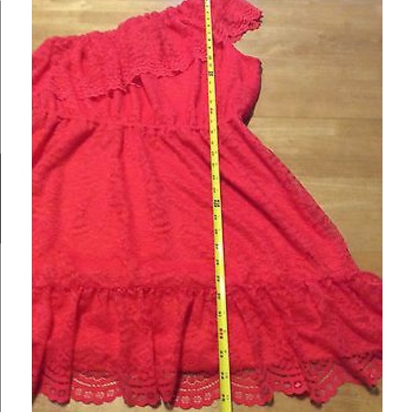 New LOVE FIRE CLOTHING Coral Lace Ruffle DRESS XL - Picture 8 of 12